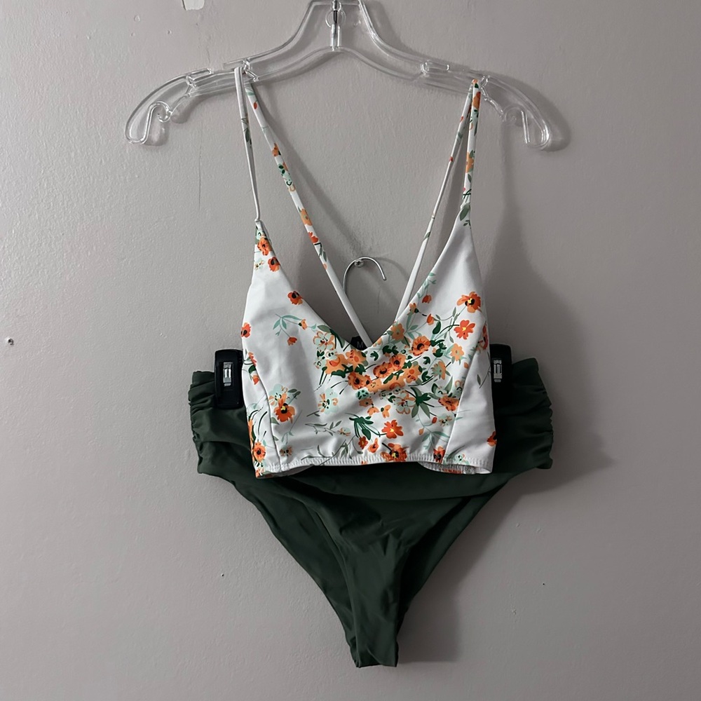 SHEIN Floral Bikini with Orange Accents